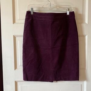 J. Crew Purple Corduroy Pencil Skirt